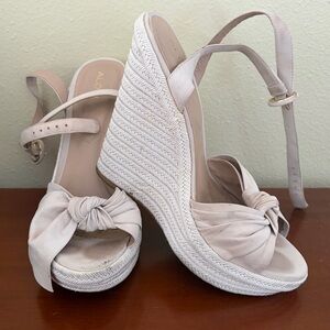 ALDO Cream Espadrille Wedges with Bow Accent
